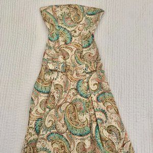 Rare Petro Zillia Strapless Paisley Brocade Dress - size 2